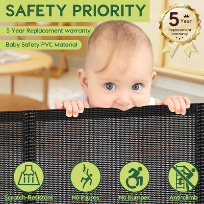 Portable Child Safety Mesh - Height Adjustable - Doors, Stairs, Balcony - 3 Minutes Setup|| Limited Stock