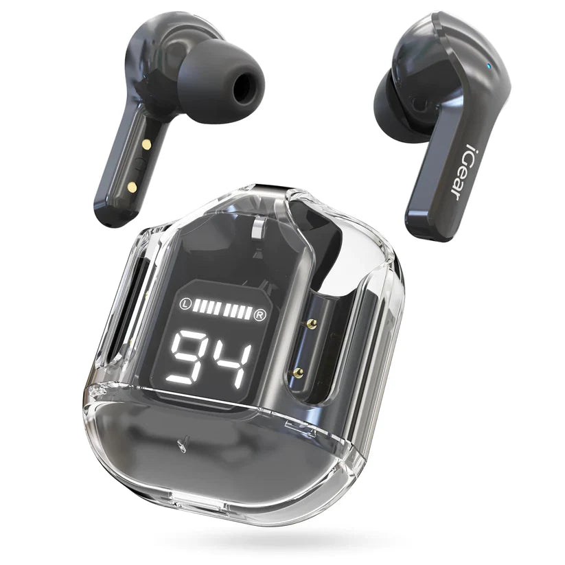 BoAT Crystal LED Display EarBuds - Noise Cancelation - Touch Control - Free Silicon Cover - Type C