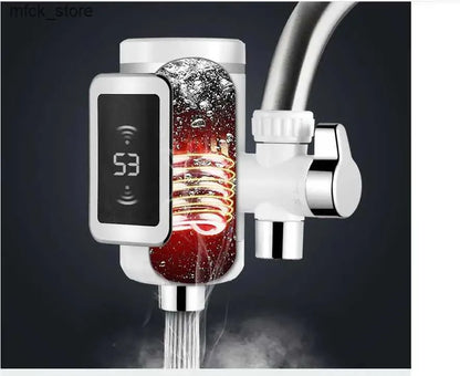 Home Heaters Electric Hot Faucet Water Heater Kitchen Cold Heating Faucet Tankless Digital Instantaneous Water Heater Water Tap with Adapter