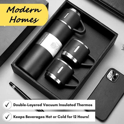 HOT&COOL™ Portable Thermos Flask (Z Black) - HOT & COLD with 3 Cups - ModernHomes