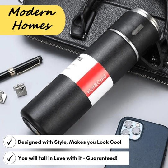 HOT&COOL™ Portable Thermos Flask (Z Black) - HOT & COLD with 3 Cups - ModernHomes