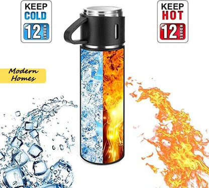 HOT&COOL™ Portable Thermos Flask (Z Black) - HOT & COLD with 3 Cups - ModernHomes