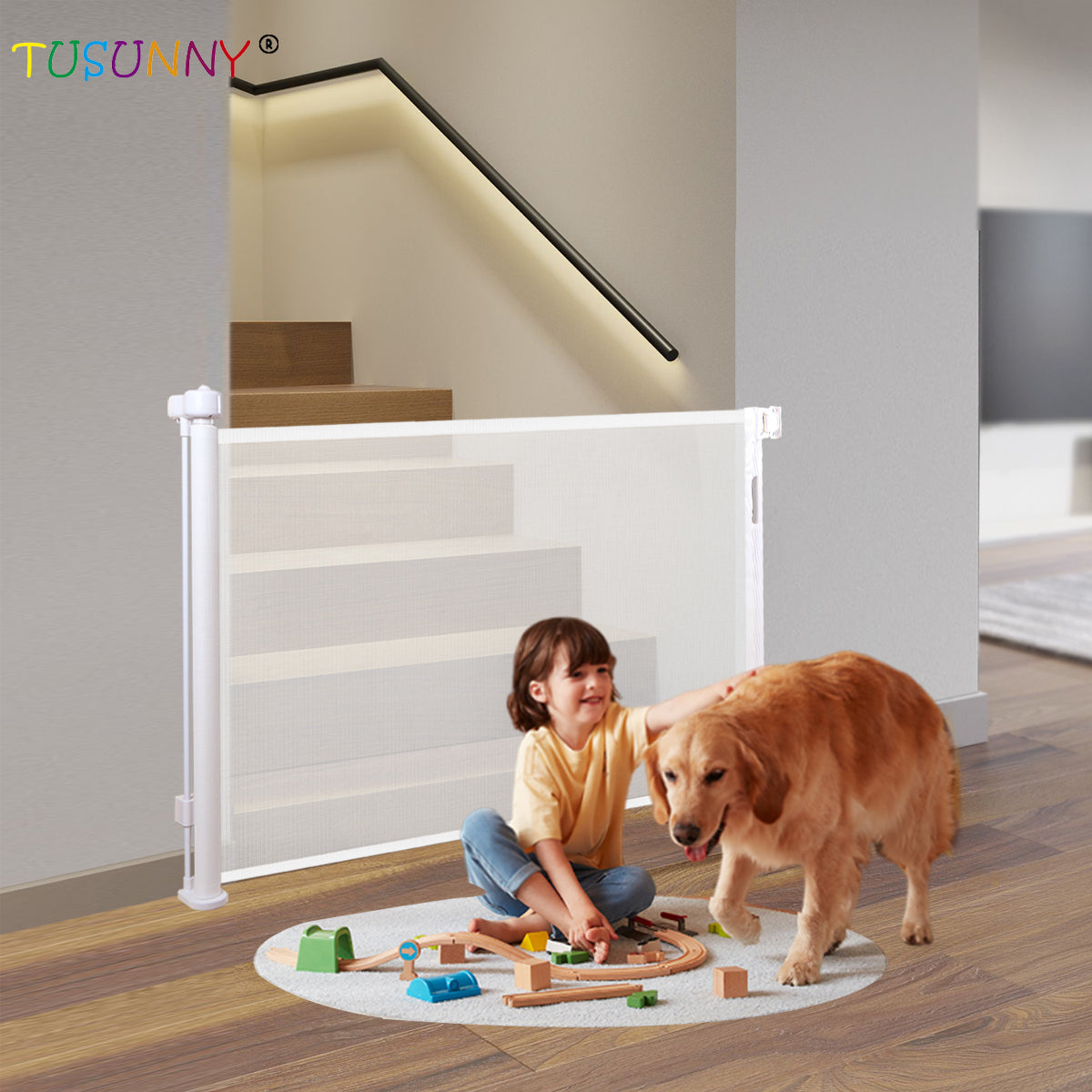 Kids Safety Mesh - Height Adjustable - Door, Stairs, Balcony - 3 Minutes Setup || LIMITED STOCK