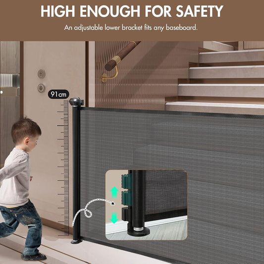 Portable Child Safety Mesh - Height Adjustable - Doors, Stairs, Balcony - 3 Minutes Setup|| Limited Stock